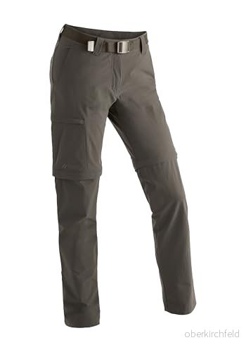 Maier Sports dam Inara Zip vandringsbyxor smal dragkedja, teak, 48 4056286229839