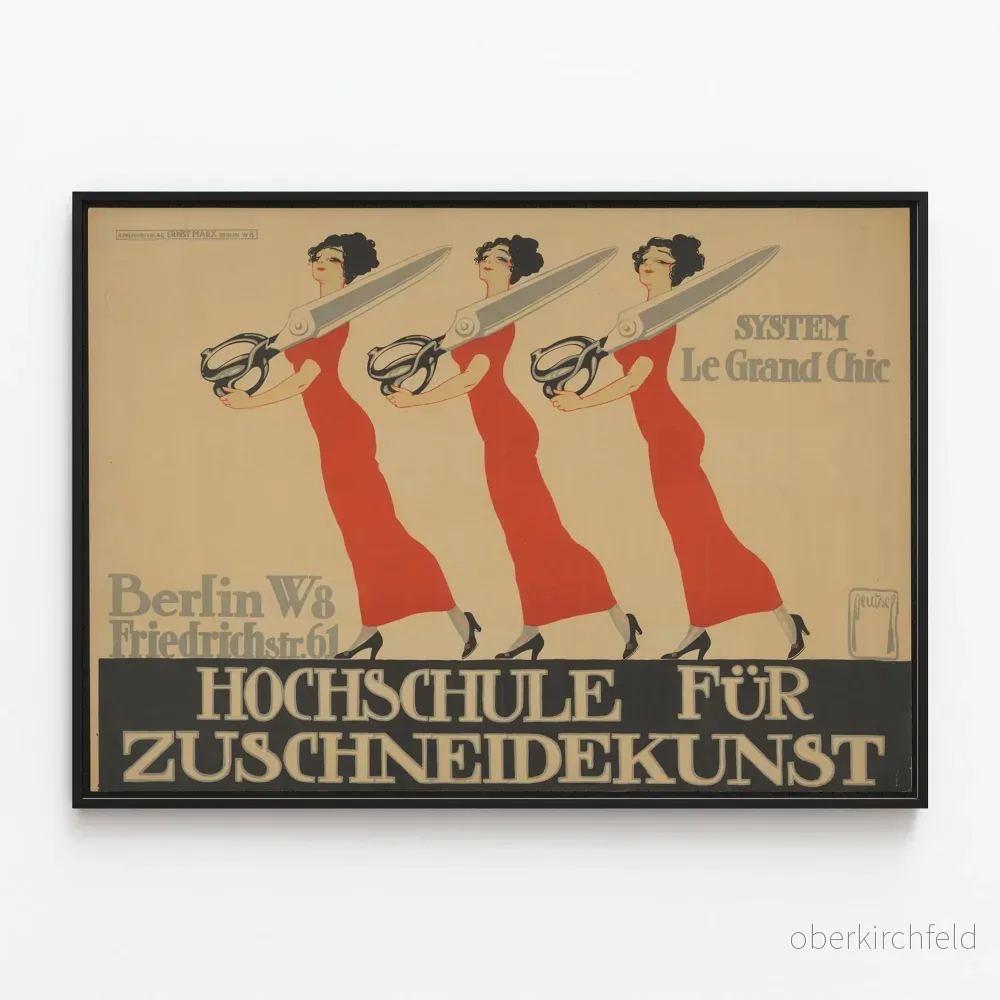 Vintageaffisch Hochschule für Zuschneidekunst Berlin - Elegant väggdekoration