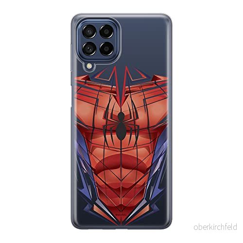 ERT GROUP mobiltelefonfodral för Samsung M53 5G originalt och officiellt licensierat Marvel mönster Spider Man 005 optimalt anpassad till formen på mobiltelefonen, gedeeltelijk transparant 5905511394684