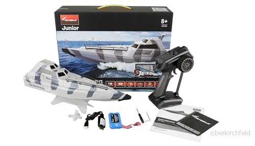 Amewi Svart turbo militärbåt med jetdrift 28 km/h 420 mm RTR kamouflagegrå 4262408975182