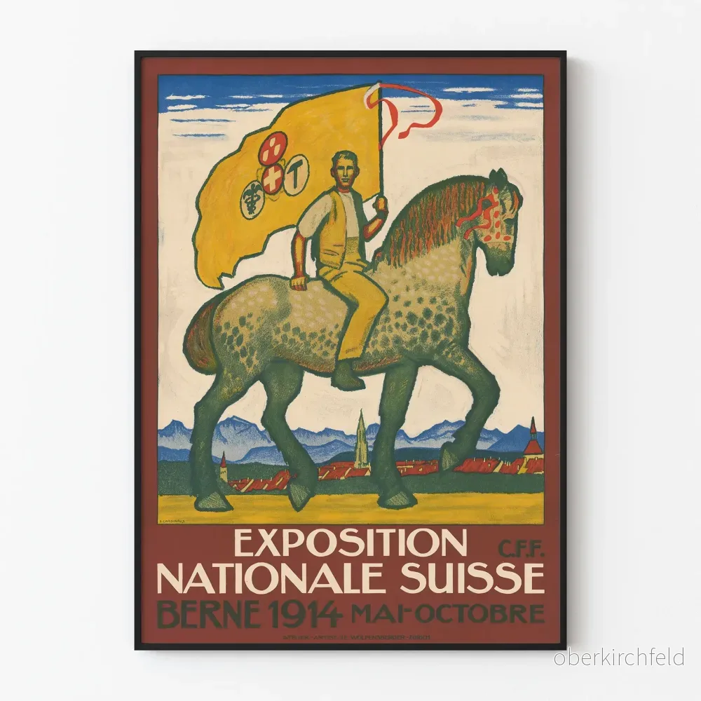 Vintageaffisch för schweizisk nationell utställning Bern 1914