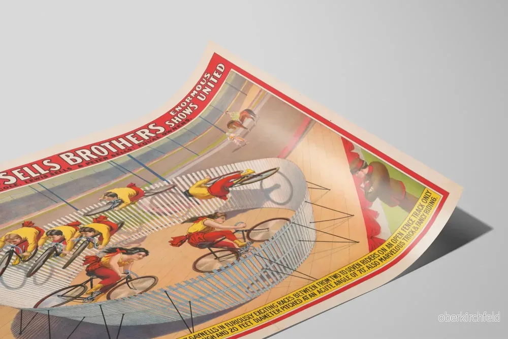 Vintage cirkusaffisch Forepaugh & Sells Brothers - De 7 underverkshjulens snurrar - Bild 2