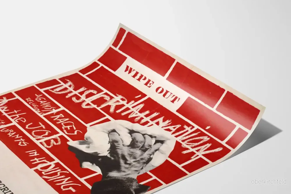 Väggposter i vintage stil mot diskriminering, röd och vit - Bild 3