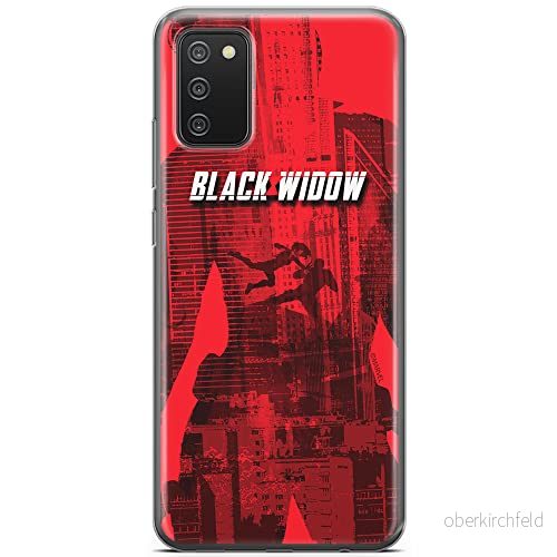 ERT GROUP mobiltelefonfodral för Samsung A02S originalt och officiellt licensierat Marvel mönster Black Widow 007 optimalt anpassad till formen på mobiltelefonen, fodral tillverkad av TPU plast 5903040238677
