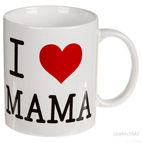 Mugg av Steingut, I love Mama, ca 10 x 8 cm 4029811359646