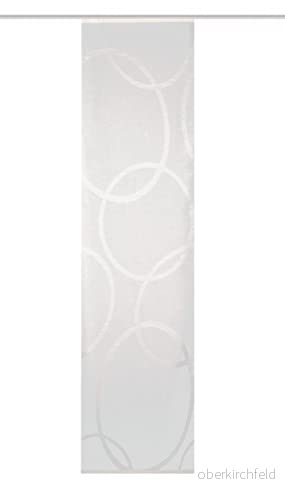 84990 transparent glidgardin pinalo, linnevoile med ogenomskinligt motiv, Scherli i 2 storlekar och färger (225 x 60 cm, ullvit) 4056751429191