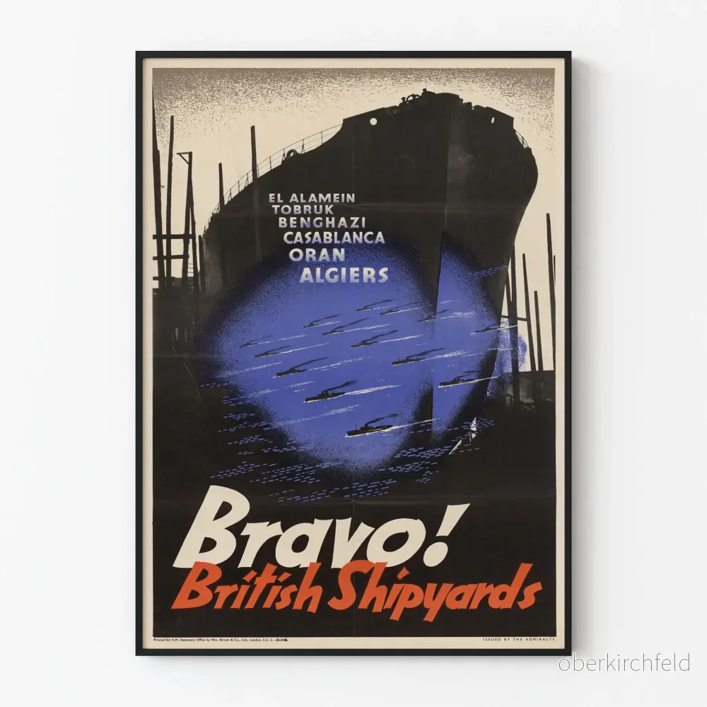 Vintageposter Bravo British Shipyards - Historisk väggdekoration