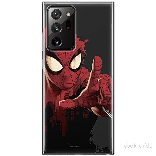 ERT GROUP mobiltelefonfodral för Samsung GALAXY NOTE 20 ULTRA originalt och officiellt licensierat Marvel mönster Spider Man 006 anpassad till formen på mobiltelefonen, gedeeltelijk transparant 5903040360996