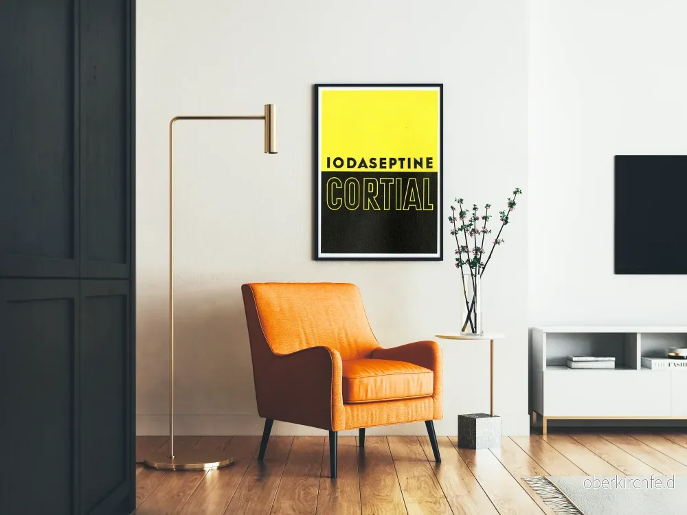 Dekorativ poster Iodaseptine Cortial i tvåfärgad design - Bild 2