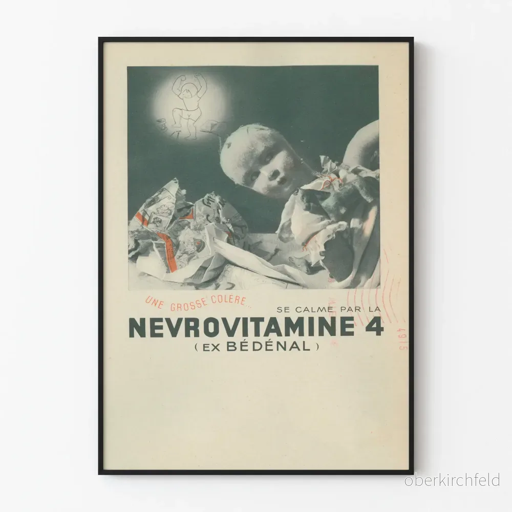 Vintage reklamposter Nevrovitamin 4 väggdekoration