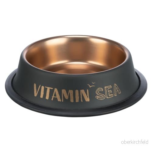 TRIXIE hundskål i rostfritt stål BE NORDIC 700 ml svart/brons modern matskål för stora hundar ø 21 cm skål med halkfri gummibas 24305 4011905243054 TRIXIE hundskål i rostfritt stål BE NORDIC 700 ml svart/brons modern matskål för stora hundar ø 21 cm skål med halkfri gummibas 24305 4011905243054