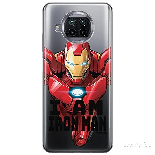 ERT GROUP mobiltelefonfodral för Xiaomi MI 10T LITE/REDMI NOTE 9 PRO 5G originalt och officiellt licensierat Marvel mönster Iron Man 029, gedeeltelijk transparant 5904805147999