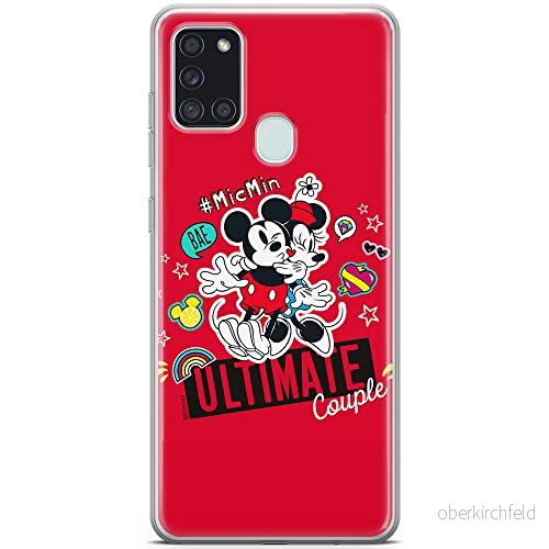 ERT GROUP mobiltelefonfodral för Samsung A21s originalt och officiellt licensierat Disney mönster Mickey & Minnie 012 optimalt anpassad till formen på mobiltelefonen, fodral tillverkad av TPU plast 5903040256695