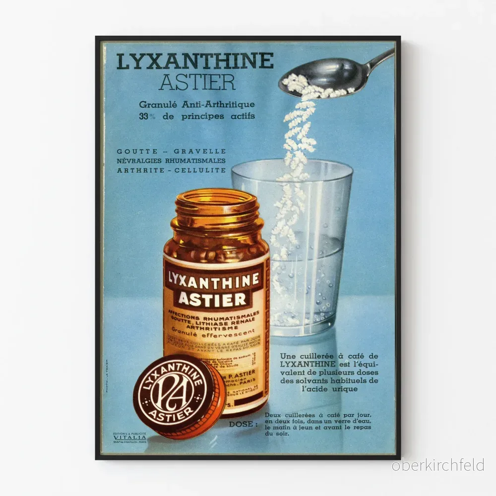 Vintageposter Lyxanthine Astier Granulé Antiartritisk