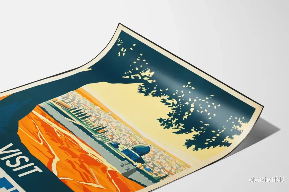 Vintage dekorativ poster Besök Palestina - Poster stadslandskap - Bild 3