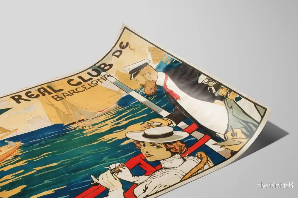 Vintageposter av Real Club de Barcelona - Nautisk väggdekoration - Bild 2