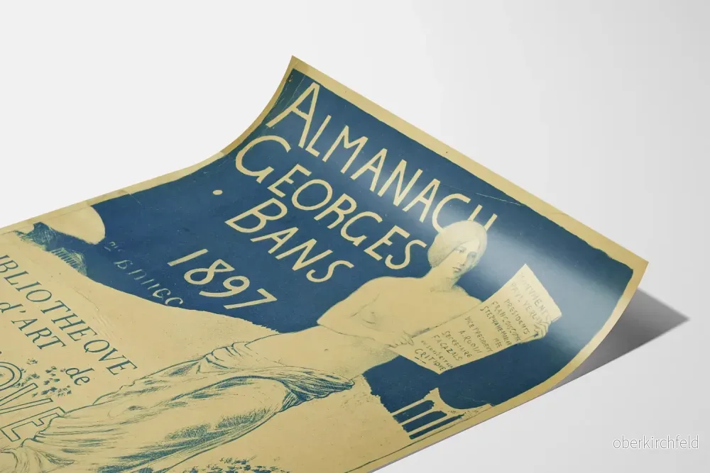 Gammal poster Almanach Georges Bans 1897 stil dekorativ konst - Bild 3