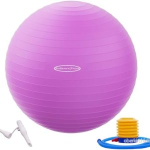 BalanceFrom anti bristande och halkfri träningsboll yogaboll fitnessboll förlossningsboll med snabb pump, 0,9 kg kapacitet (5865 cm, L, lila) 810963031849