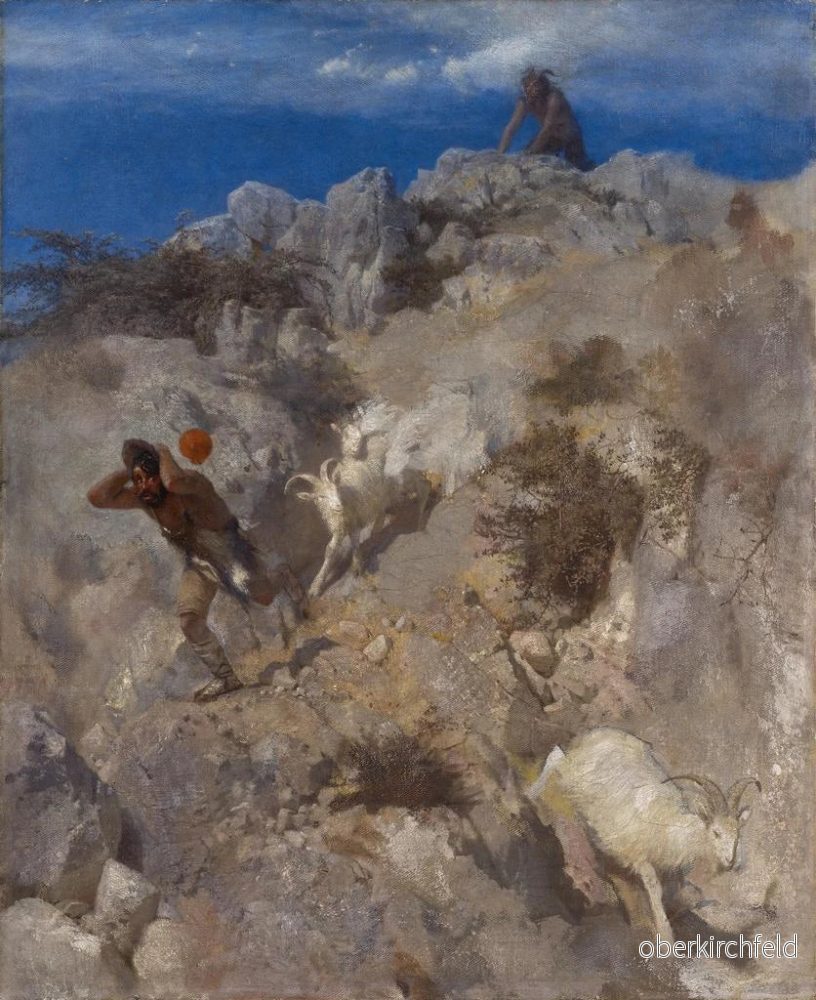 Målning Pan skrämmer en skräckslagen och panikslagen herde - Arnold Böcklin | Konsttryck - Bild 2