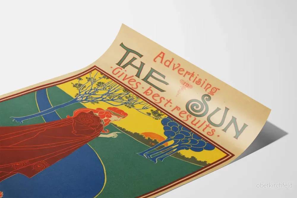 Vintage reklamposter Sol och naturskön landskap - Bild 3