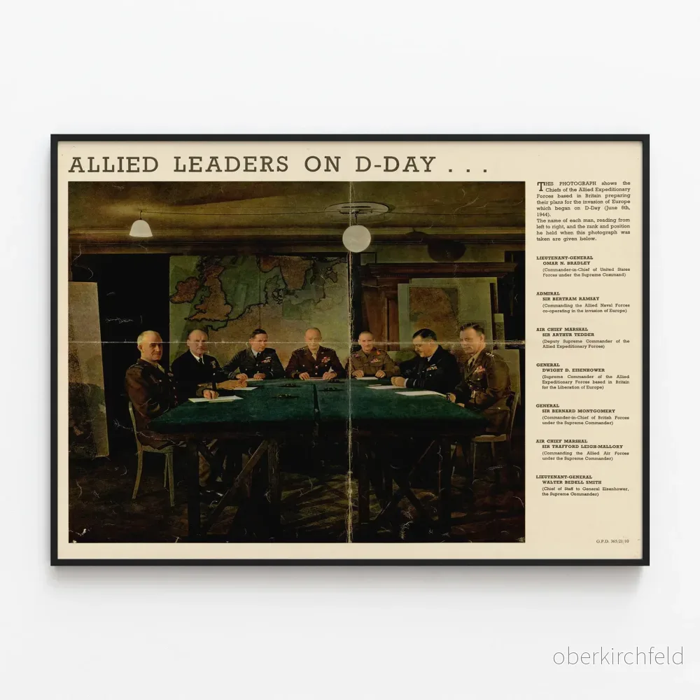 Vintageposter av de allierade befälhavarna under D-dagen landstigningen