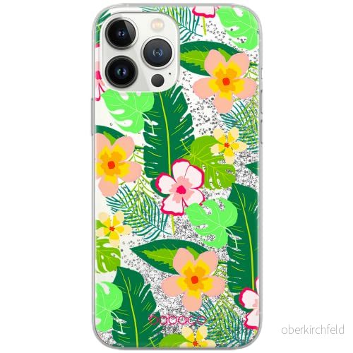 ERT GROUP mobiltelefonfodral för Apple Iphone 13 PRO originalt och officiellt licensierat Babaco mönster Flowers 019 Vit optimalt anpassad till formen på mobiltelefonen, med glitter overflow effekt 5904805762475