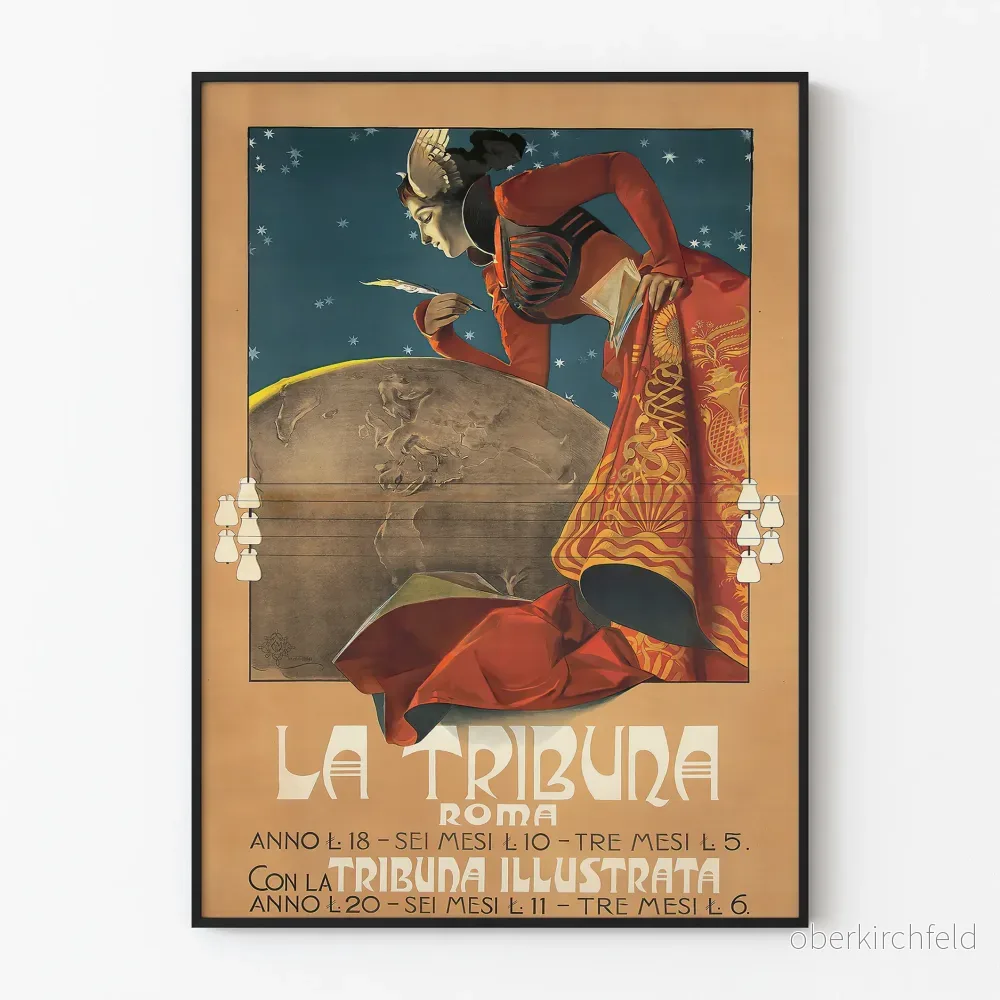 Vintageposter La Tribuna Roma dekorativ