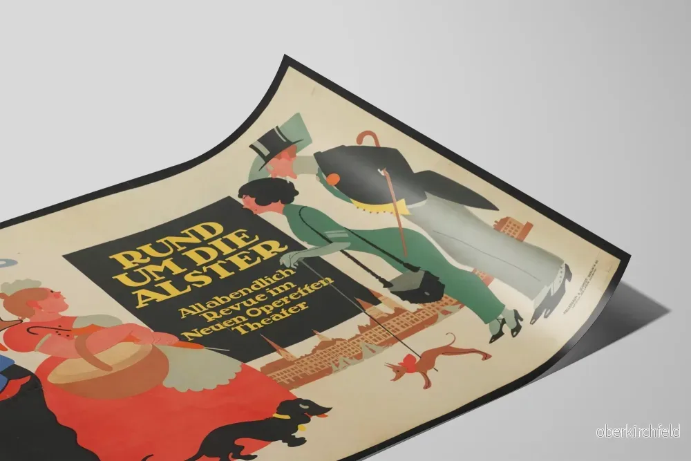 Vintageposter Revue Rund Um Die Alster - Teaterväggdekoration - Bild 2