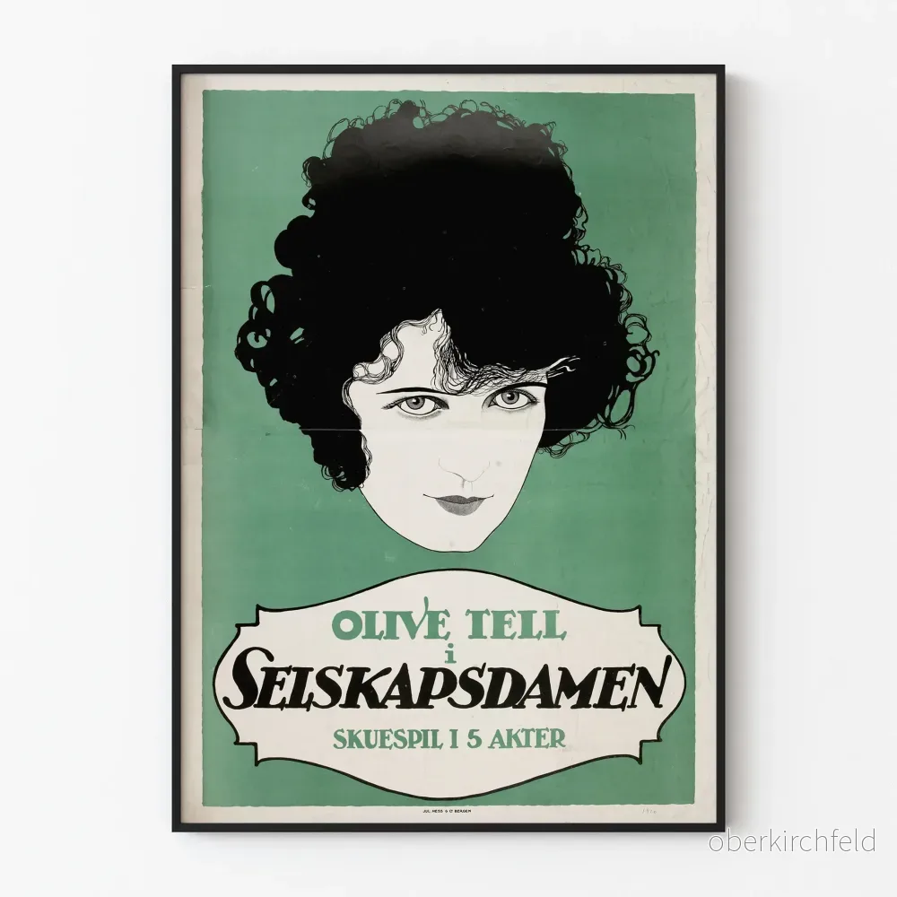 Vintageaffisch Olive Tell i Selskapsdamen - Konstnärlig Väggdekoration