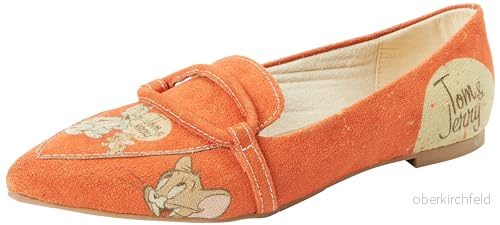 DOGO Dam läder vegan orange platta skor Warner Bros Tom & Jerry mönster, Material: Polyester, 38 EU 8680544270569