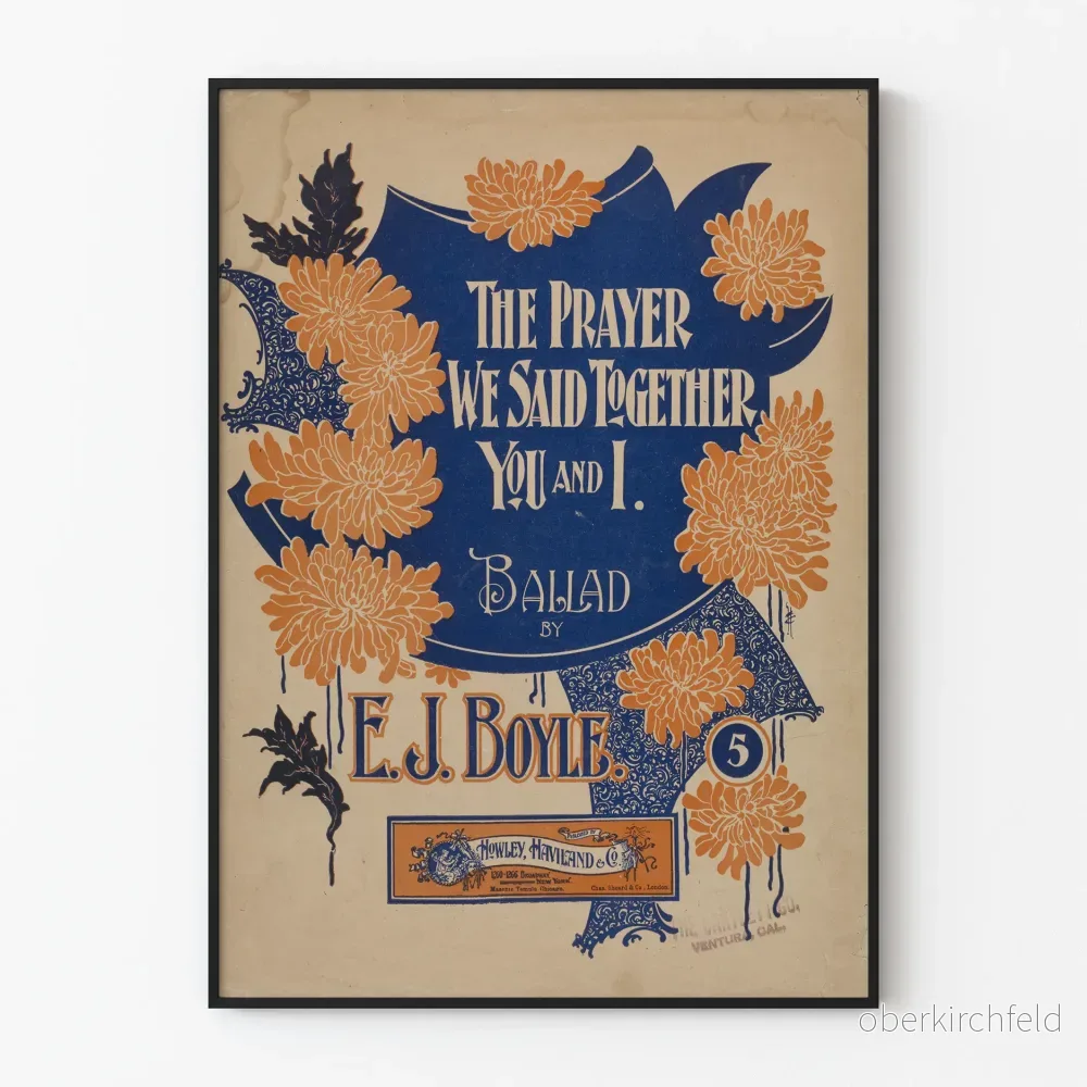 Vintage poster med blomstertema och konstnärlig typografi