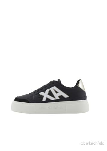 Armani Exchange LACE UP Sneaker Sneakers, Storlek: 37, Black/pale gold Skinnimitation/textil 8058997238861