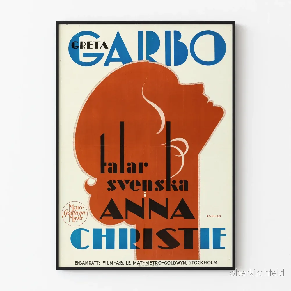 Vintageposter Greta Garbo Anna Christie – Kinas klassiska väggdekoration