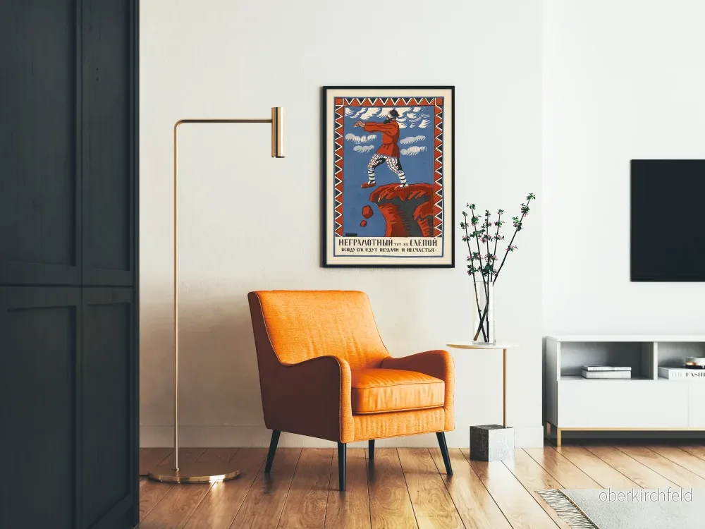 Vintage affisch för dekorativ man blind lingeri grafisk - Bild 2