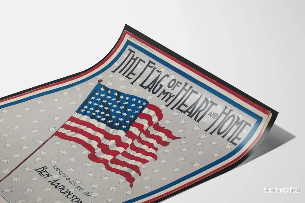 Vintageposter med amerikanskt flagga - The Flag of My Heart and Home - Bild 3