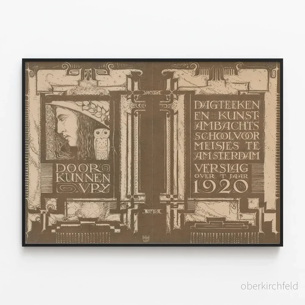 Art Nouveau-Poster för Skolan för konst och yrken för flickor Amsterdam 1920