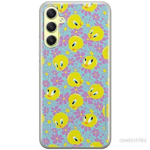 ERT GROUP mobiltelefonfodral för Samsung A34 5G originalt och officiellt licensierat Looney Tunes mönster Tweety 011 optimalt anpassad till formen på mobiltelefonen, fodral tillverkad av TPU plast 5905795093686