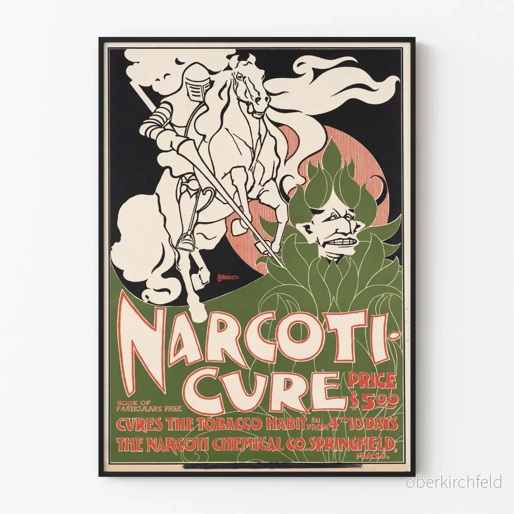 Vintageposter Narcoti Cure mot rökning