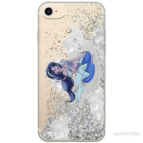 ERT GROUP mobiltelefonfodral för Apple Iphone 7/8/ SE 2/ 3 originalt och officiellt licensierat Disney mönster Jasmine 006, med glitter overflow effekt 5902980435955