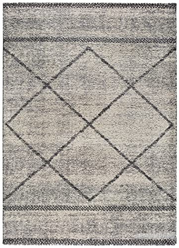 ECCOX Polypropylen Kairo lång hårmatta med Jute Base Mjuk och höghållfast matta Entrématta, Vardagsrum, Matsal, Sovrum, Omklädningsrum Grå (80x150cm) 8434196065314