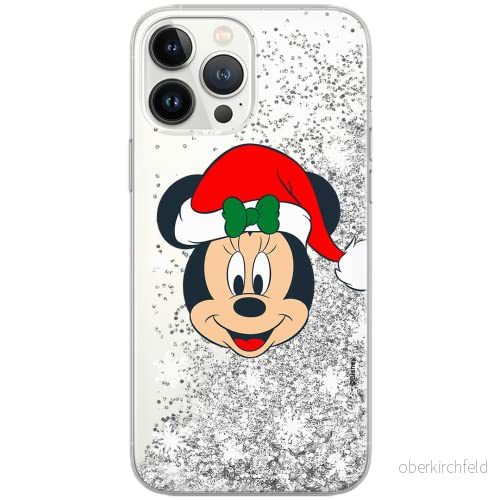 ERT GROUP mobiltelefonfodral för Apple Iphone 13 originalt och officiellt licensierat Disney mönster Minnie 061 Vit optimalt anpassad till formen på mobiltelefonen, med glitter overflow effekt 5904805327544