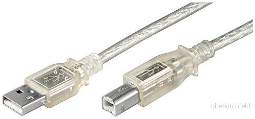 Wentronic USB kabel (A kontakt till B kontakt) transparent 3 m, 68973 GB 4040849689734