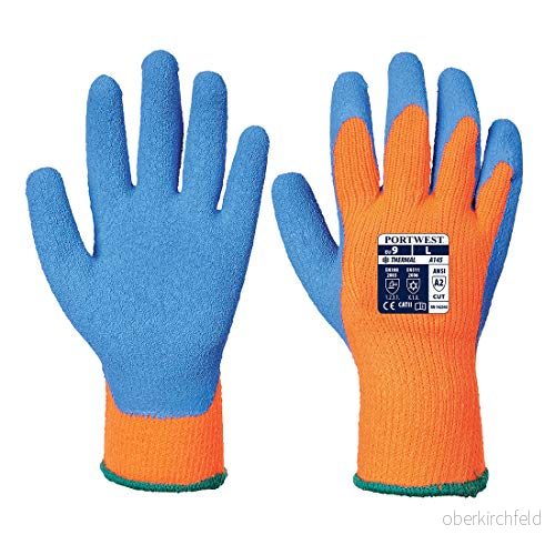 Portwest Handske med kallt grepp, storlek: XL, färg: orange/blå, A145OBLXL 5036108180288