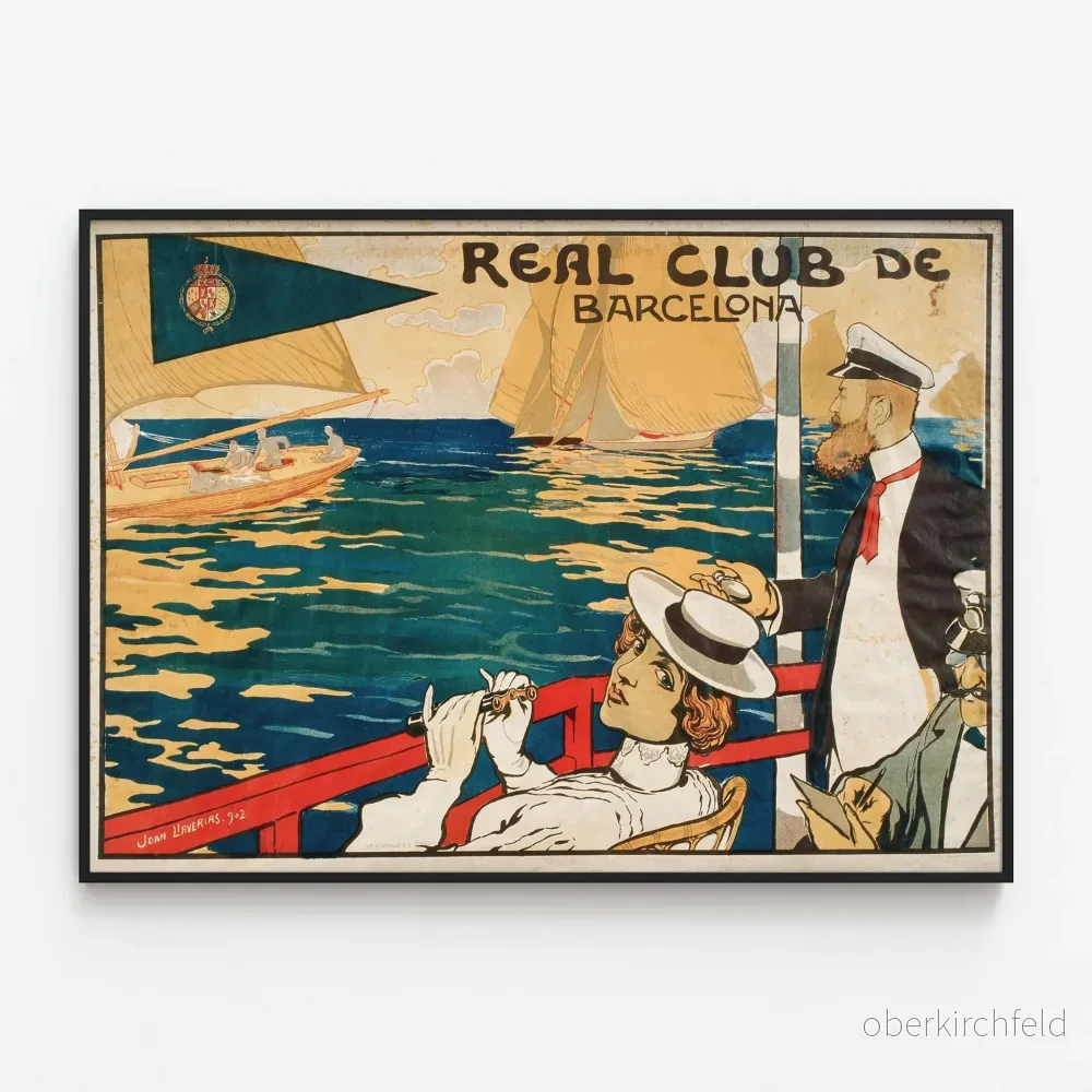 Vintageposter av Real Club de Barcelona - Nautisk väggdekoration