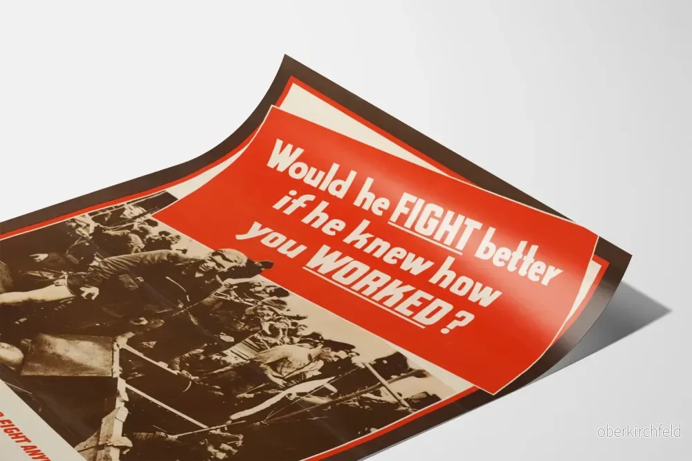 Vintage kanadensisk militärpropagandaposter - Skulle han kämpa bättre? - Bild 3