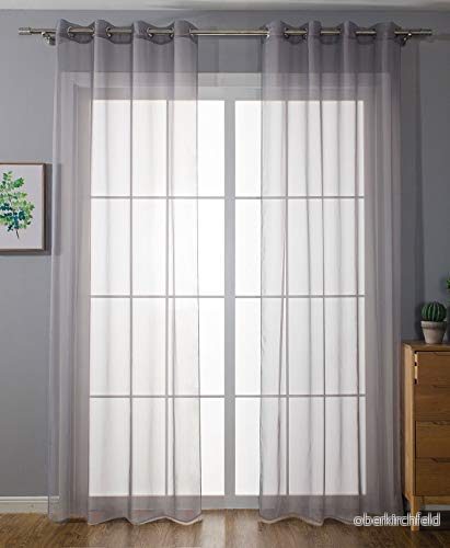 2 pack öljetter gardiner transparent gardinset vardagsrum voile öljettgardin bländarslutning HxB 175 x 140 cm grå, 203322 4041984842121 2 pack öljetter gardiner transparent gardinset vardagsrum voile öljettgardin bländarslutning HxB 175 x 140 cm grå, 203322 4041984842121