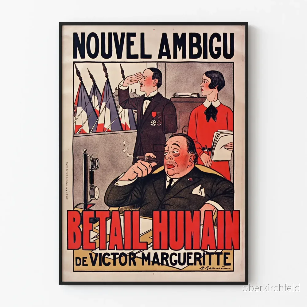 Victor Margueritte – Poster av den nya Ambigu Bétail Humain – Vintage väggdekoration Victor Margueritte – Poster av den nya Ambigu Bétail Humain – Vintage väggdekoration