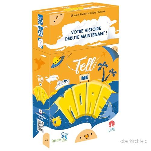 Asmodee Instaplay Tell me More brädspel kortspel kooperativt rumsspel spel för vuxna och barn från 10 år 3 till 8 spelare svensk version 894342000367