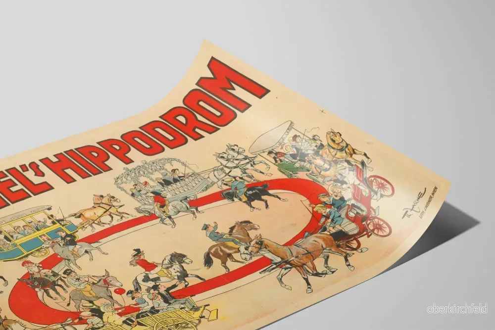 Vintageposter Bischel's Hippodrom – Retro hästrelaterad väggdekoration - Bild 2