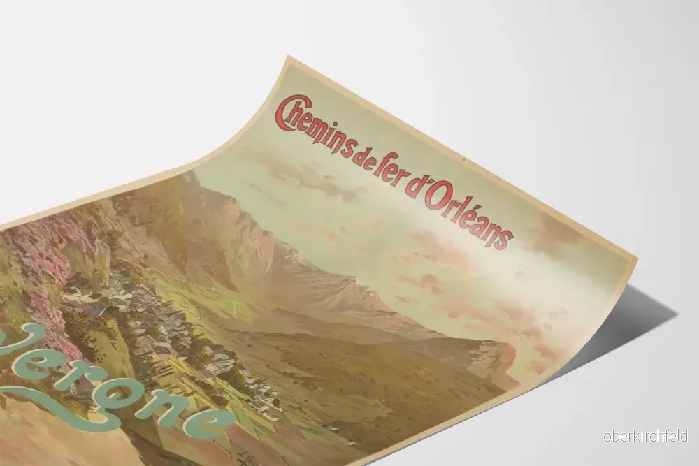 Vintage affisch för väggdekoration Chemins de fer d'Orléans - Auvergne Le Mont-Dore - Bild 3